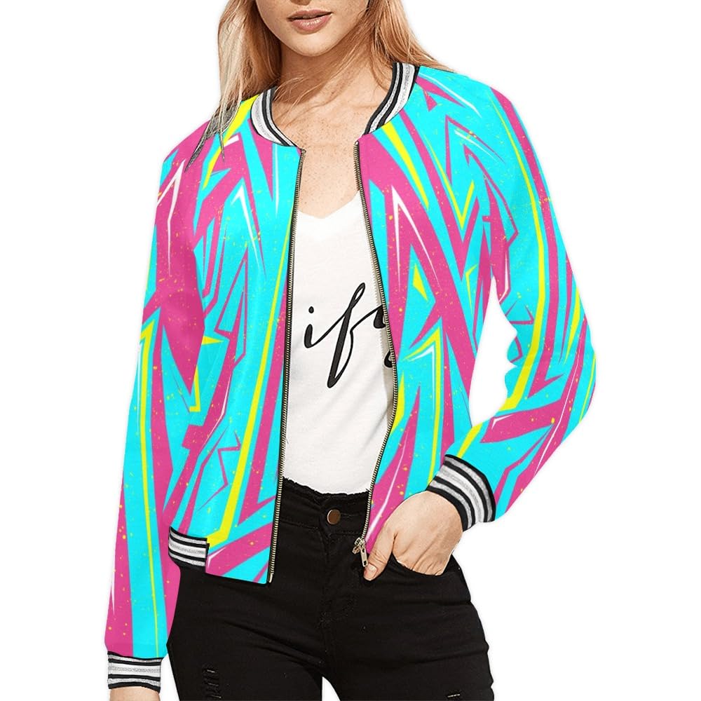 Amazon.com: HUGLAZY Custom Womens 80s 90s Jacket Hip Hop Zip